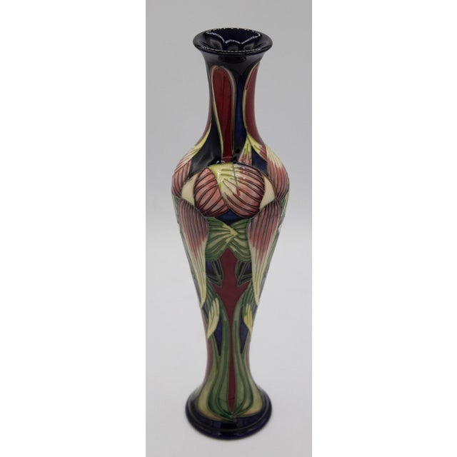 2000 - 2009 Moorcroft by Philip Gibson Pottery Vase - Trinity Design - 12 1/2" H For Sale - Image 5 of 5