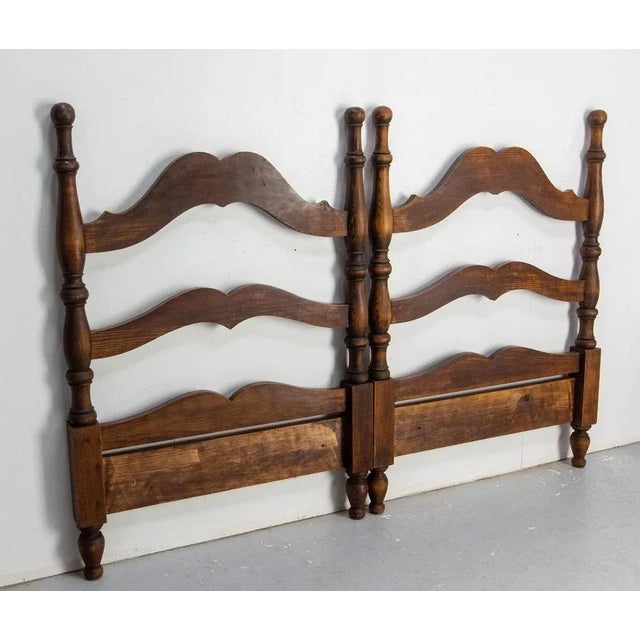 French Fir Headboard for Queen Size Bed, 1940s For Sale - Image 4 of 12