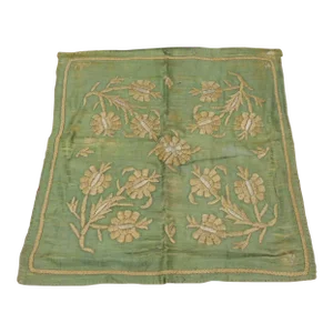 Antique Green and Gold Turkish Embroidered Textile