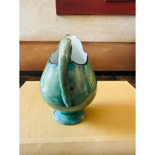 Antique D&c Limoges France Portrait Creamer | Delinieres & Co Porcelain | 1894–1900 Hand Painted Portrait Pitcher Creamer For Sale - Image 4 of 10