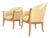 c.1940s Pair Leon Jallot Atr. Carved Scallop Edge Bergere Arm Lounge Chairs MINT For Sale