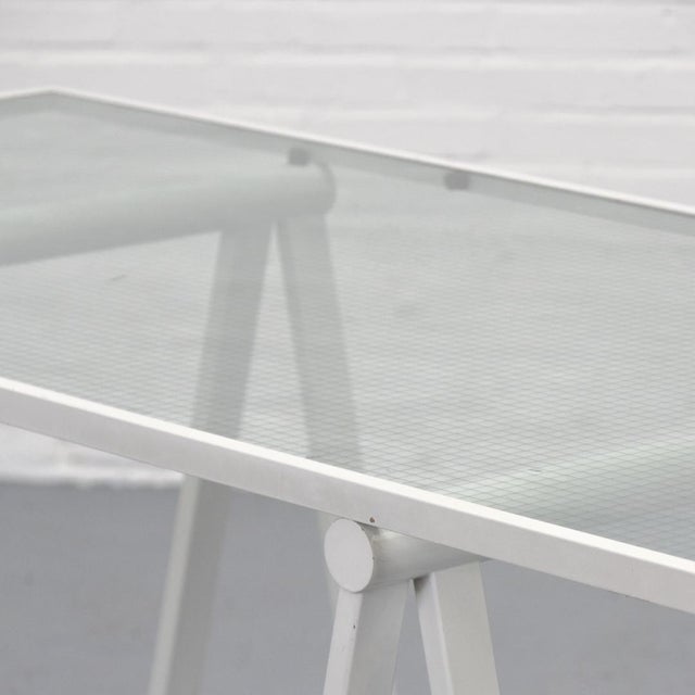 White Trestle Desk by Rodney Kinsman for Bieffeplast, 1980s For Sale - Image 8 of 14