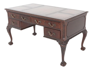 Chippendale Writing Desk in Mahogany Ball and Claw Feet, 1920s