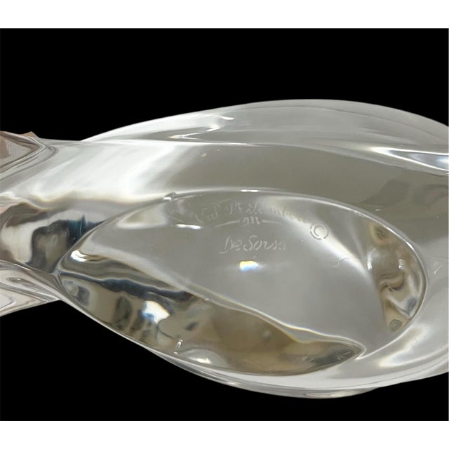 1970s Vintage Val Saint-Lambert Crystal Dove Sculpture For Sale - Image 5 of 6