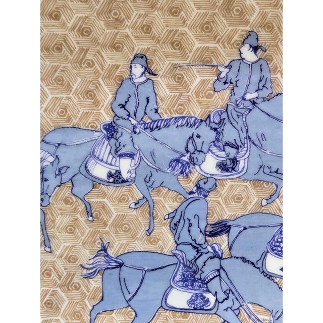 Japanese 1975 Fitz and Floyd Samurai Horsemen Ice Bucket & 4 Dessert Plates, 5-Piece Set For Sale - Image 3 of 10
