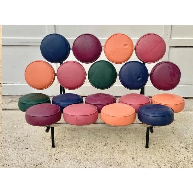 George Nelson Vintage MCM Style Multicolored Loveseat For Sale - Image 4 of 9