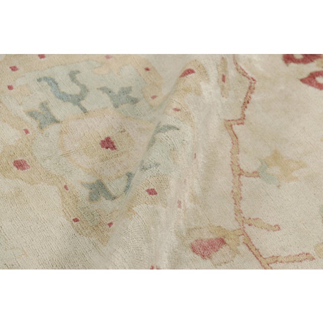 Textile Rug & Kilim’s Sultanabad Style Rug in Beige and Red With Floral Patterns For Sale - Image 7 of 8