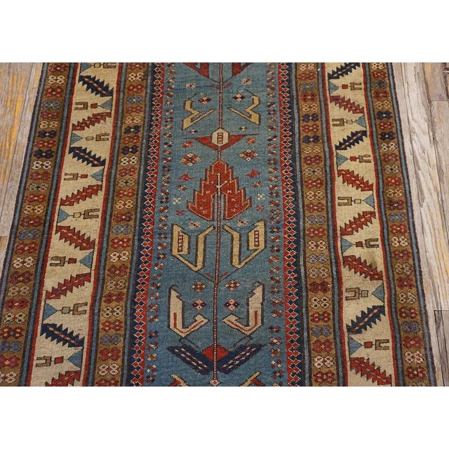Mid 19th Century Caucasian Shirvan Carpet ( 3' x 9' - 91 x 274 ) For Sale - Image 4 of 12