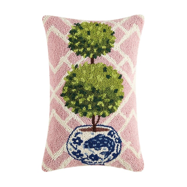 Traditional Ball Topiary Hook Pillow, 18" x 12" For Sale - Image 3 of 3