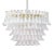 Large Italian Oval Suspension Chandelier in White Murano Glass, 1990s For Sale