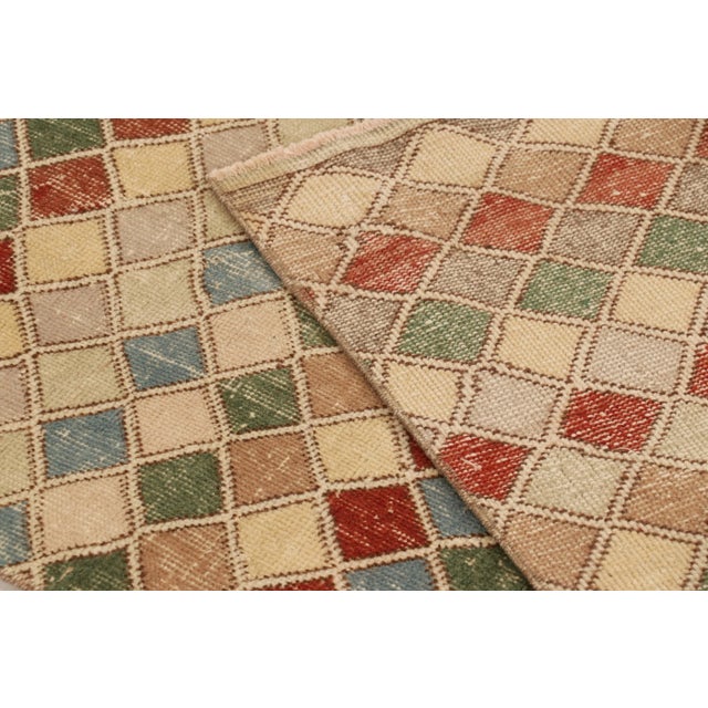 Textile Vintage Turkish Runner, Mosaic-Inspired Multicolor Geometric Design - Rug & Kilim For Sale - Image 7 of 7
