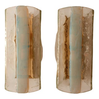 Murano Glass Wall Sconces, 1970s, Set of 2 For Sale