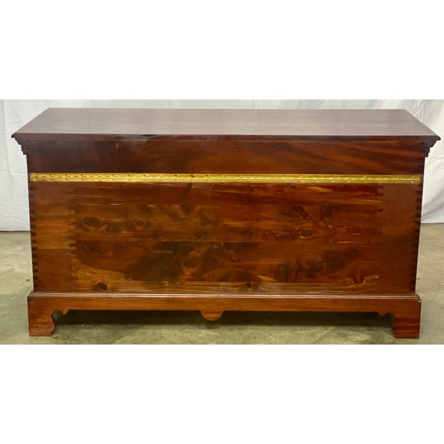 Traditional Vintage Mahogany Chippendale Style Cedar Lined Blanket Chest Trunk For Sale - Image 3 of 9