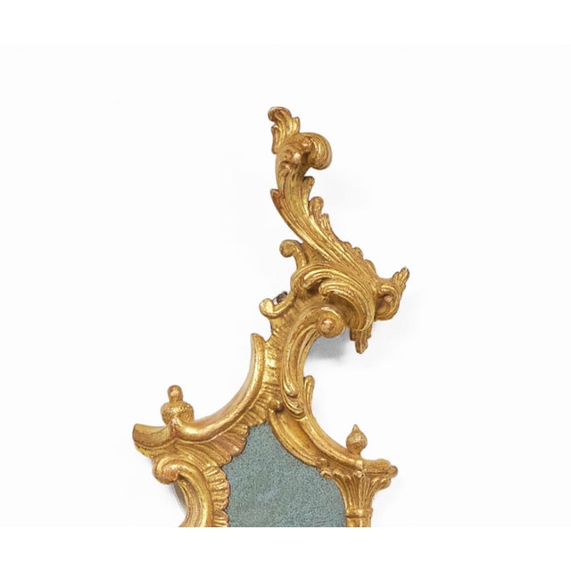 Late 18th Century Pair George II Rococo Mirrored Wall Sconces For Sale - Image 4 of 7