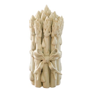 Vintage White Ceramic Asparagus Sculpture For Sale