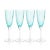 Pescara White Dot Champagne Flutes - Aqua Blue, Set of 4 For Sale - Image 4 of 4