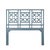 Chinoiserie Lattice Back Platform Bed Double, Regatta Blue For Sale - Image 3 of 6