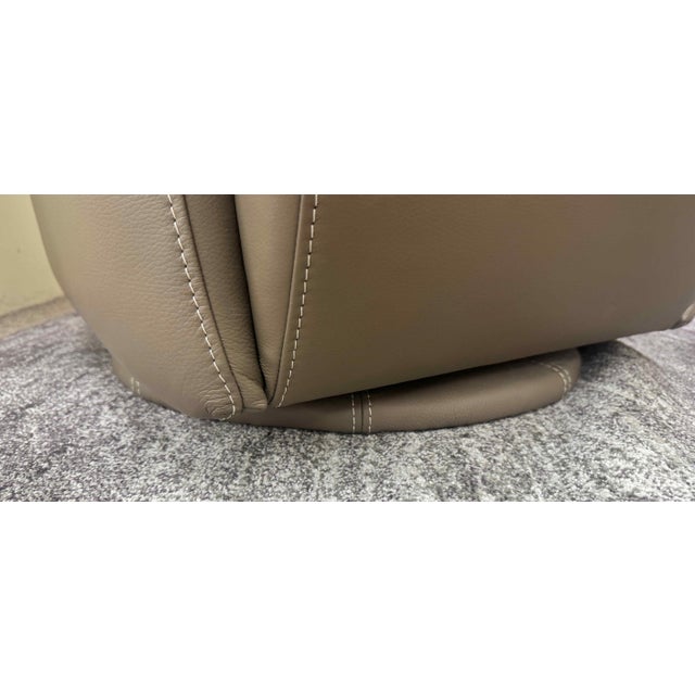 W. Schillig Leather Nikki Swivel Lounge Chairs, a Pair For Sale - Image 17 of 17