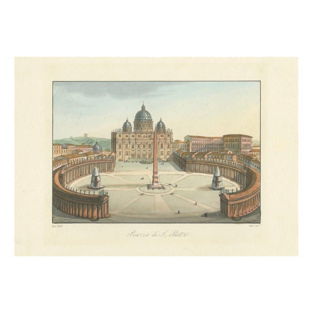 Piazza Di S. Pietro, 1840s, Paper For Sale