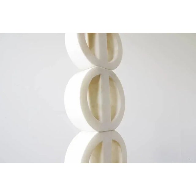 1960s Marble and Wood Eyelet Lamp For Sale - Image 5 of 6