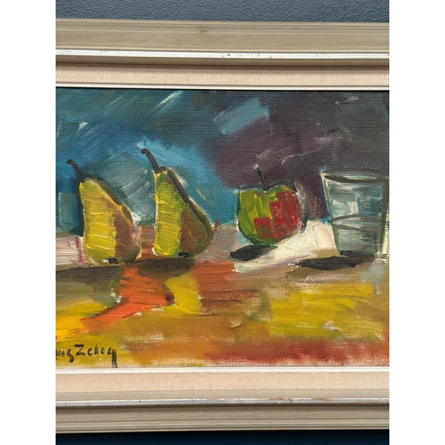 Mid-Century Modern Louis Zelig, Fruit, 1960s, Oil on Canvas, Framed 72 × 55 Cm For Sale - Image 3 of 18
