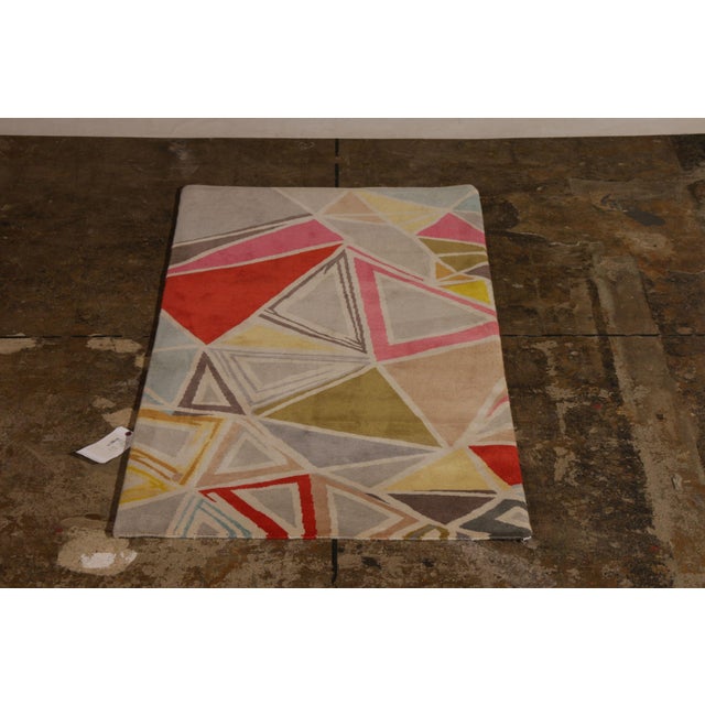Mid-Century Modern Rug & Kilim’s Mid-Century Modern Geometric Gray Red Wool Custom Runner For Sale - Image 3 of 9