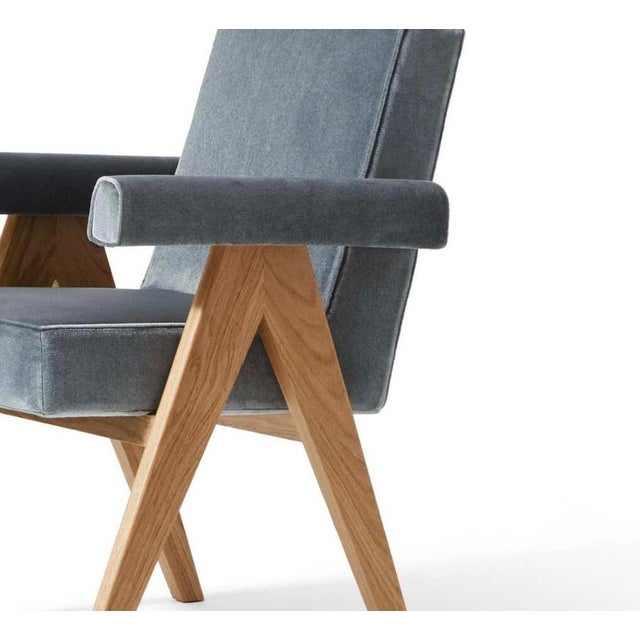 Black Committee Chair with Arms attributed to Pierre Jeanneret for Cassina For Sale - Image 8 of 12