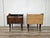 Mid-Century Modern Art Deco Bedside Tables in Walnut Burl with Mirrored Shelves and Brass Handles, 1950, Set of 2 For Sale - Image 3 of 18