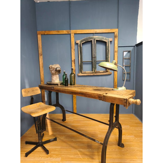 Carpenter's Planer Bench with Cast Iron, 1920s For Sale - Image 15 of 18