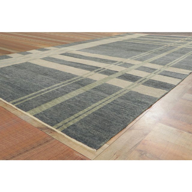 Modern Plaid Tartan Rug With Ivy League Style, 08'01 X 14'10 For Sale In Dallas - Image 6 of 9