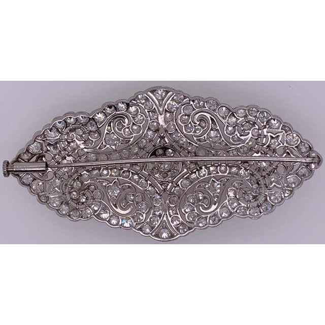 Gray Vintage Diamond Cluster Brooch For Sale - Image 8 of 12