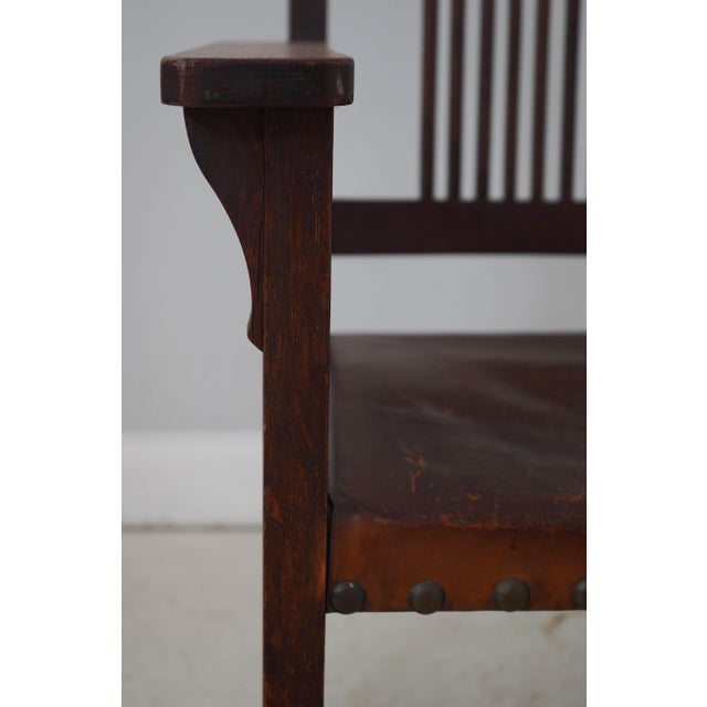 L&jg Stickley Mission Oak Spindle Back Armchair For Sale - Image 11 of 18