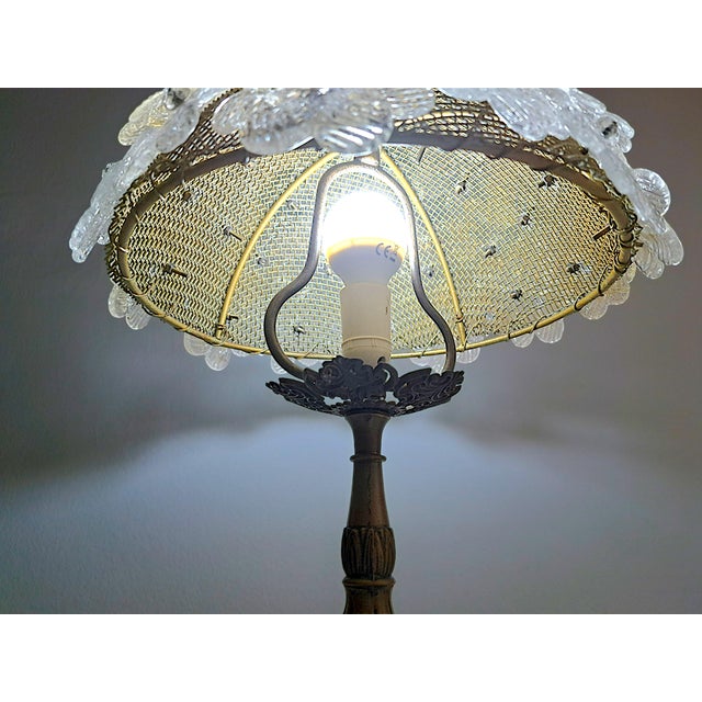 Gold Murano Glass Table Lamp in the style of Barovier and Toso Style, 1960s For Sale - Image 8 of 12