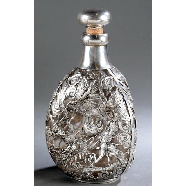 Set of Chinese Export Silver Overlay Bottle with Five Cordials Tianjin Wuhua For Sale - Image 10 of 15