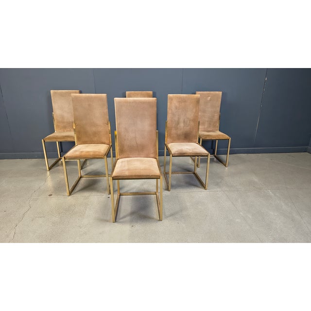 Brass Dining Chairs from Belgo Chrom, 1970s, Set of 6 For Sale - Image 15 of 16