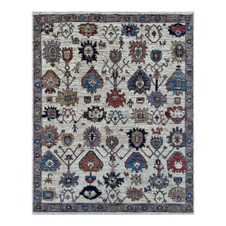 8.2x9.11 Oushak Design Carpet With Animals, Ivory For Sale