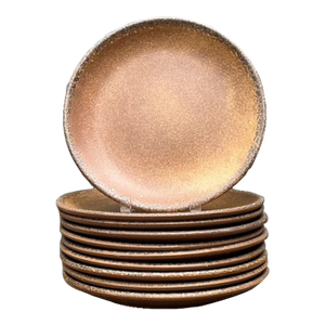 Vintage MCM Glazed Ceramic Salad Plates - Set of 10