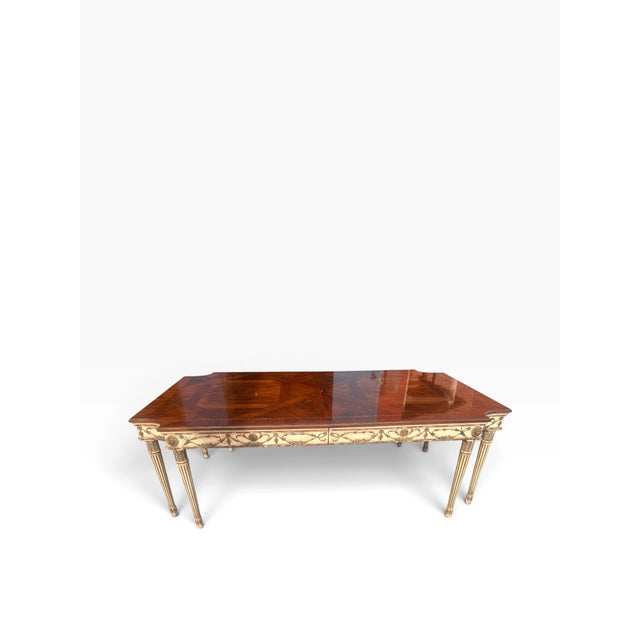 1990s 1990s e.j. Victor Attributed Newport Historic Collection Neoclassical Gilt Dining Table For Sale - Image 5 of 17