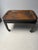 Antique English Tole Tray Painted to Depict a Chinese Ceremonial Landscape on a Modern Regency Style Base .