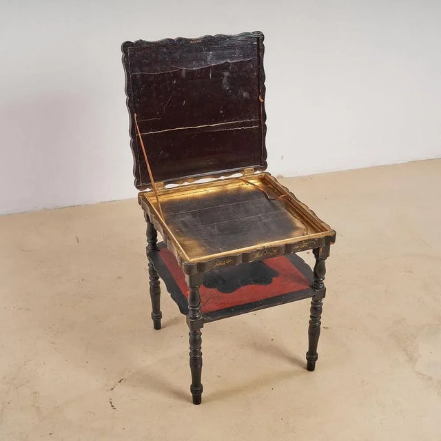 Vintage Oriental Brown Table For Sale - Image 3 of 12