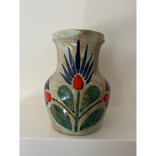Vintage French Peint À La Main Saint Clément Pitcher Vase For Sale In San Francisco - Image 6 of 7