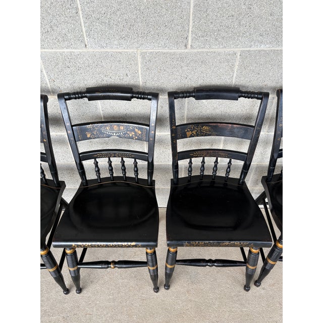 Nichols & Stone Nichols & Stone Black Harvest Inn Style Side Chairs - Set of 6 For Sale - Image 4 of 16