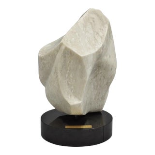 Morton Gaffin Untitled 1992 Modernist Carved White Alabaster Abstract Sculpture For Sale