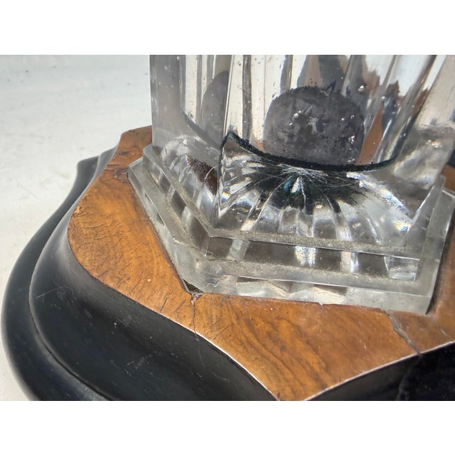 Share Antique 19th Century Handmade European Wood Glass Inkwell Pen Holder Stand For Sale - Image 12 of 12
