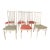 Set of 6 Vintage White Faux Bamboo Dining Chairs For Sale