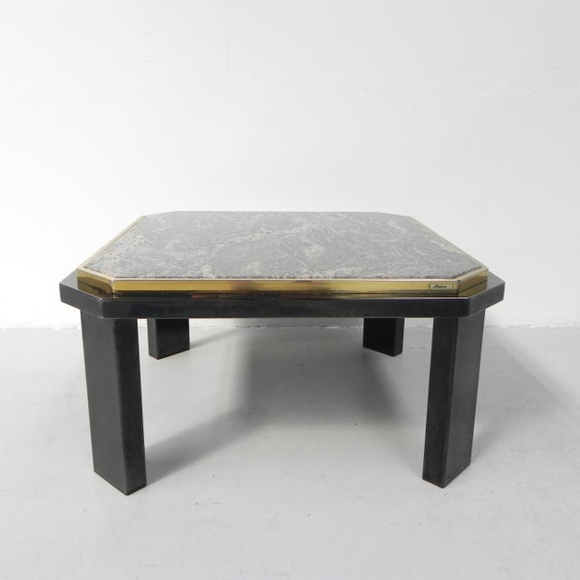 Hollywood Regency Fedam Coffee Table in Marble & Steel Frame, 1970s For Sale - Image 12 of 17