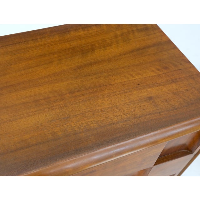 Pair Swedish Walnut Birch Int Block Front Door End Side Tables Night Stands Mint For Sale - Image 10 of 13