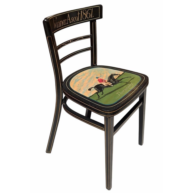 Vintage Folk Art Horse Race Ascot Winner Chair - 1861 Thormanby For Sale - Image 4 of 5