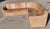 Animal Skin Three-Piece Modular Light Brown Leather Sofa with Decorative Stitching, 1970s For Sale - Image 7 of 7