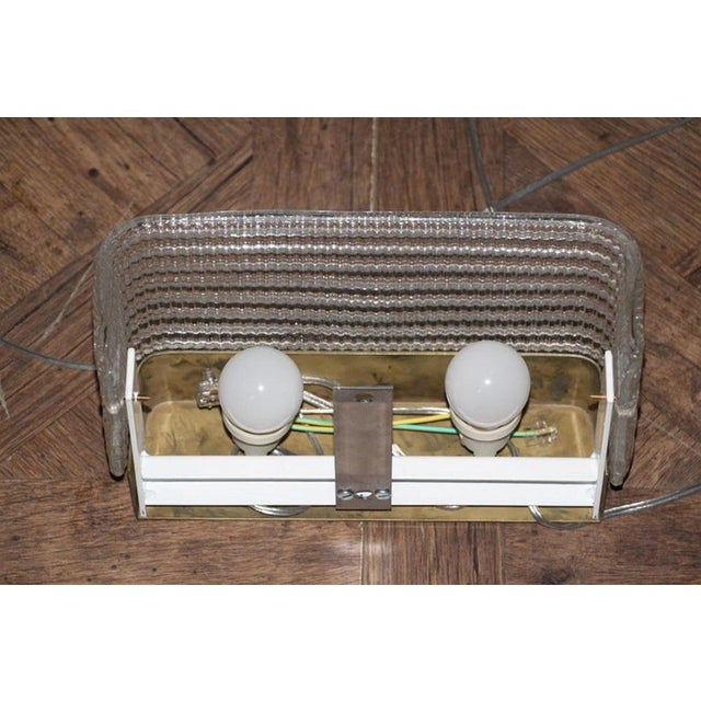 Rectangular Wall Lights Sconces in Textured Murano Glass, 1980s, Set of 2 For Sale - Image 13 of 15
